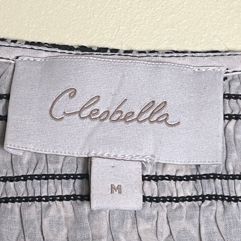 CLEOBELLA 100% Organic Cotton Roberta Top Size Medium Paseo Black Tan Smocked - Picture 3 of 10